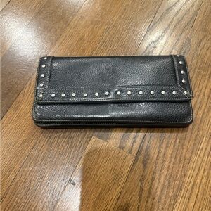 Black Studded Leather Wallet